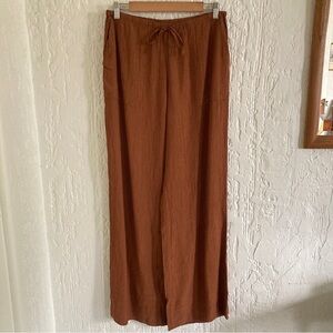 Zara Burnt Orange Brown Wide Leg Pants Size Medium